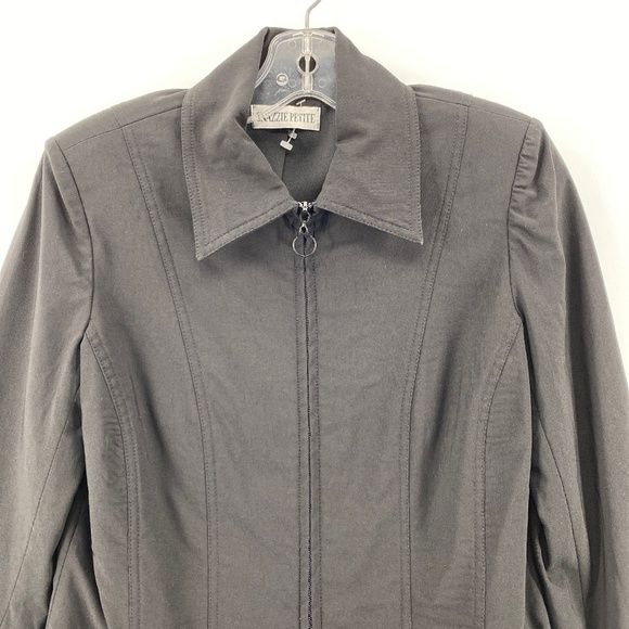 Snazzie Jacket Women's Small Petite Black Full Zip Long Sleeve Blazer Office - Picture 4 of 13